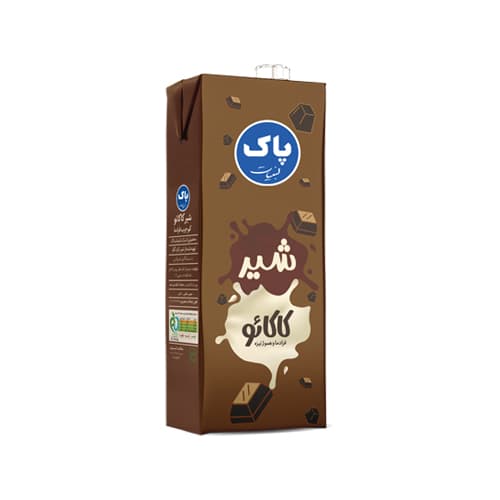 شیر استریل کاکائو پاکتی 1 لیتری ، پاک پی