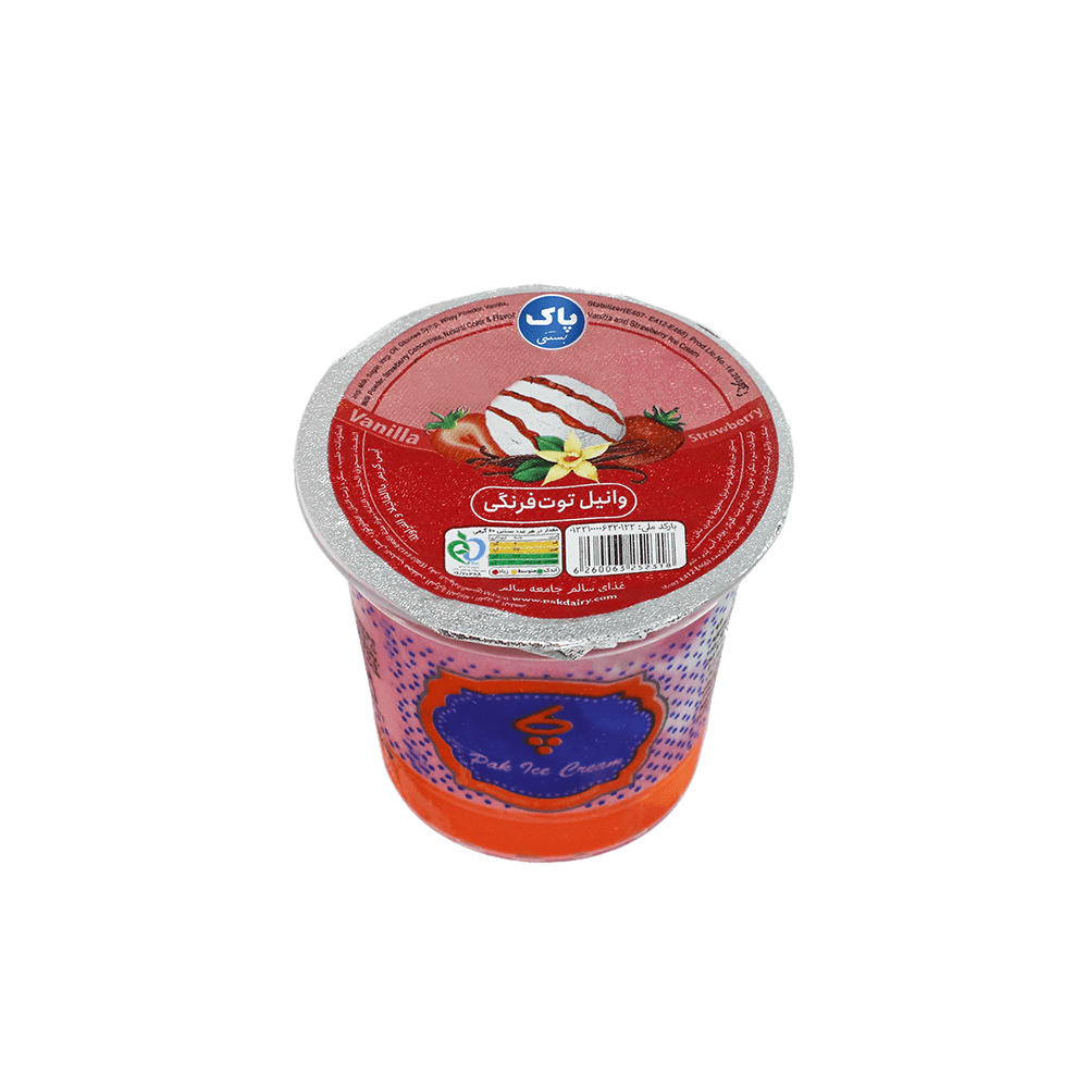بستنی وانیل توت فرنگی لیوانی 60گرم