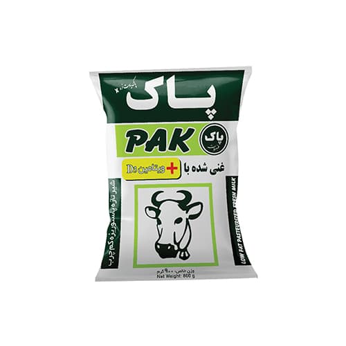 شیر پاستوریزه کم چرب ویتامینD نایلون 900گرم ، پاکسار