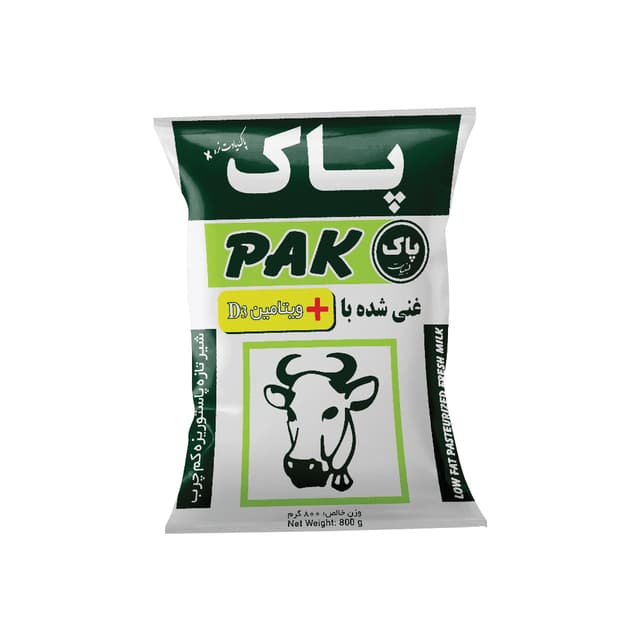 شیر پاستوریزه کم چرب نایلون 900 سی سی ، پاک